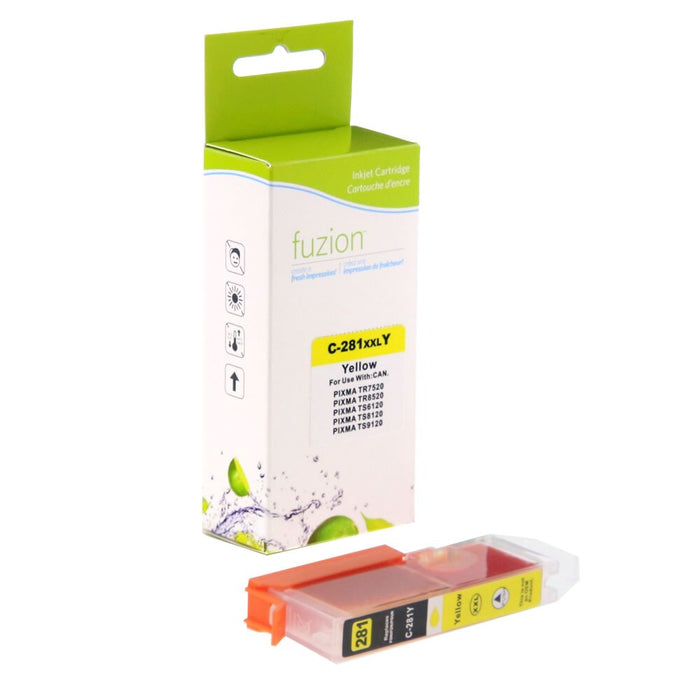 Yellow cartridge included in Fuzion CLI-281XXL CMYK Ink Set for PIXMA TR7500 SERIES (4-Pack)