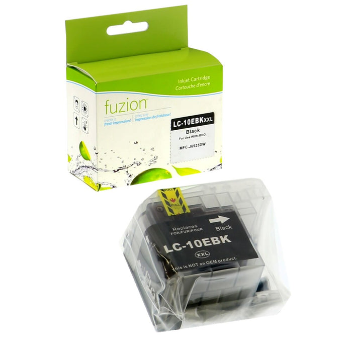 Black cartridge included in Fuzion LC10E CMYK Ink Set for MFC-J6925DW (4-Pack)