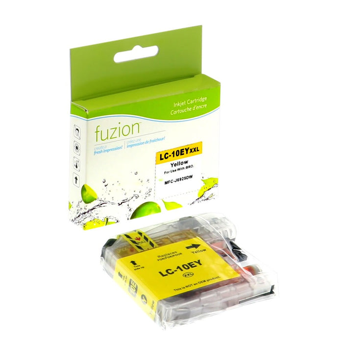 Yellow cartridge included in Fuzion LC10E CMYK Ink Set for MFC-J6925DW (4-Pack)