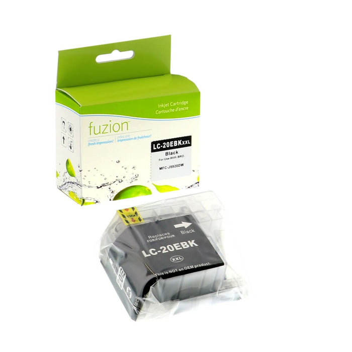 Black cartridge included in Fuzion LC20E CMYK Ink Set for MFC-J5920DW (4-Pack)