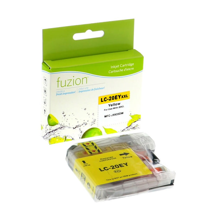 Yellow cartridge included in Fuzion LC20E CMYK Ink Set for MFC-J5920DW (4-Pack)
