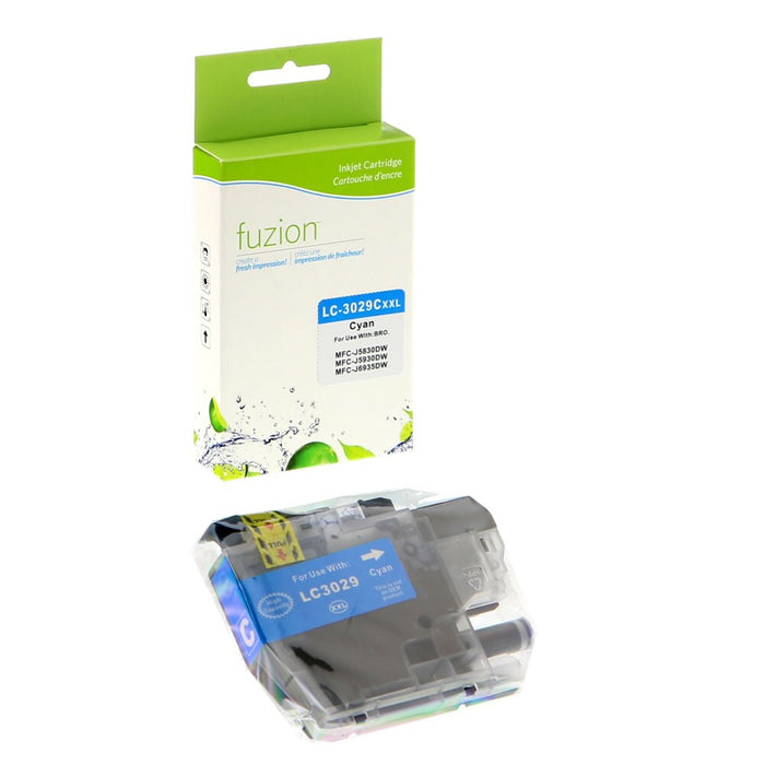 Cyan cartridge included in Fuzion LC3029 CMYK Ink Set for MFC-J5830DW (4-Pack)