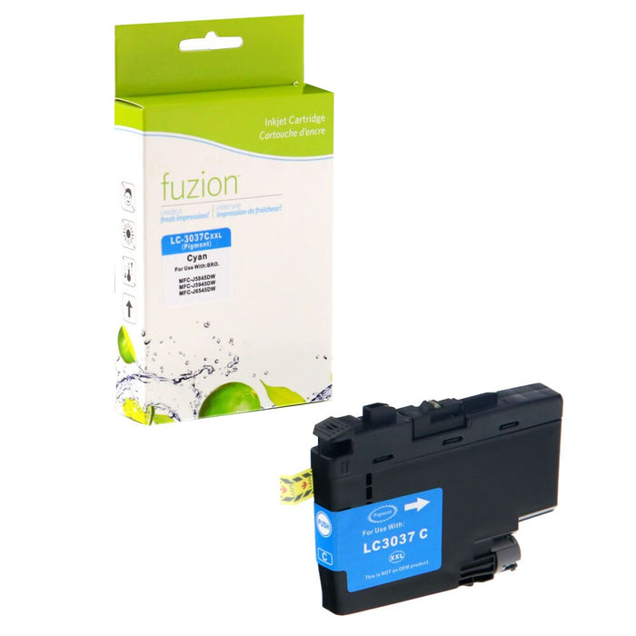 Cyan cartridge included in Fuzion High Yield LC3037 CMYK Ink Set for MFC-J5845DW (4-Pack)