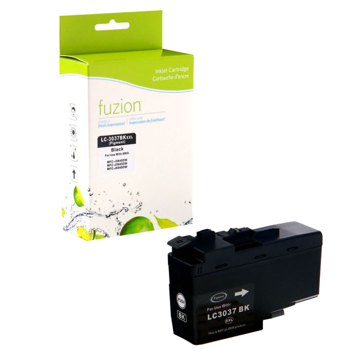 Black cartridge included in Fuzion High Yield LC3037 CMYK Ink Set for MFC-J5845DW (4-Pack)