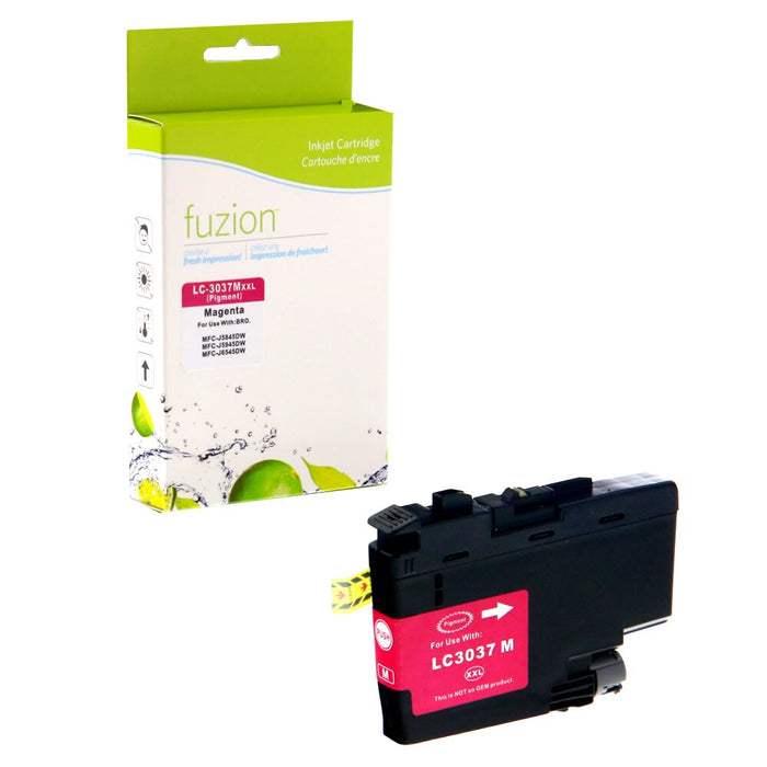 Magenta cartridge included in Fuzion High Yield LC3037 CMYK Ink Set for MFC-J5845DW (4-Pack)