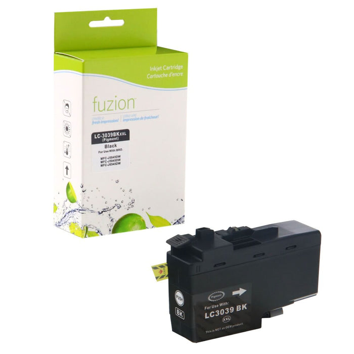 Black cartridge included in Fuzion High Yield LC3039 CMYK Ink Set for MFC-J5845DW (4-Pack)
