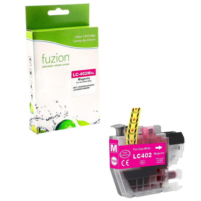Magenta cartridge included in Fuzion LC402XLBKS CMYK Ink Set for MFC-J5340DW (4-Pack)