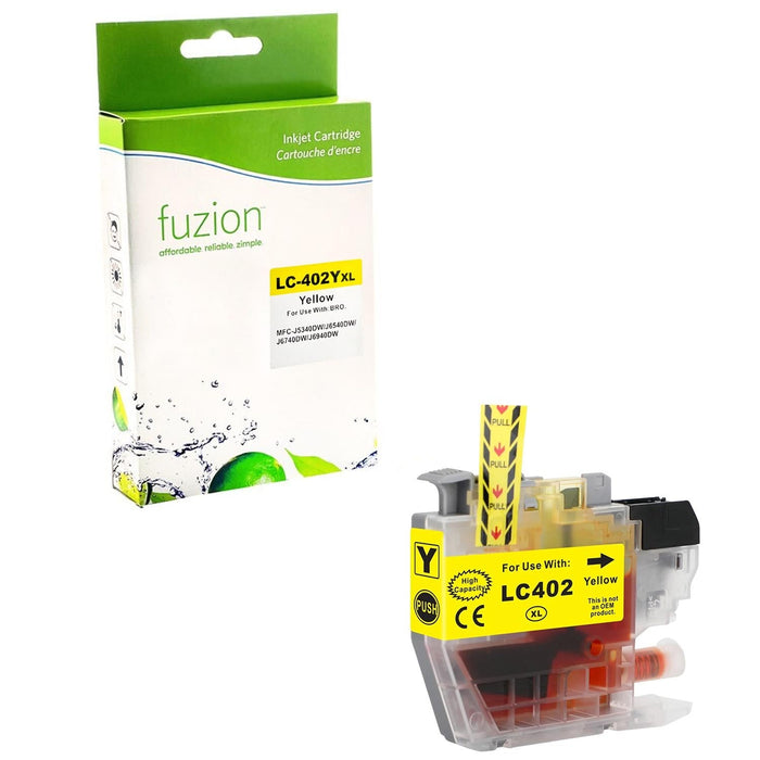 Yellow cartridge included in Fuzion LC402XLBKS CMYK Ink Set for MFC-J5340DW (4-Pack)