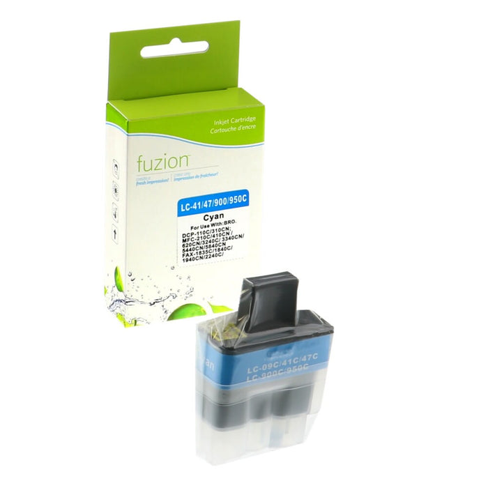Cyan cartridge included in Fuzion LC41 CMYK Ink Set for Fax 1840C (4-Pack)