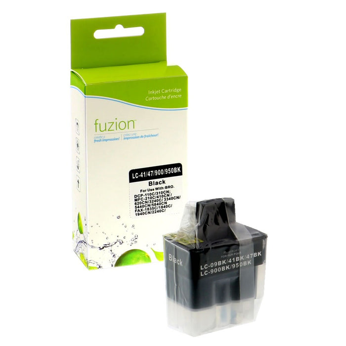 Black cartridge included in Fuzion LC41 CMYK Ink Set for Fax 1840C (4-Pack)