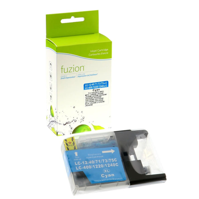 Cyan cartridge included in Fuzion High Yield LC75 CMYK Ink Set for MFC-J280W (4-Pack)