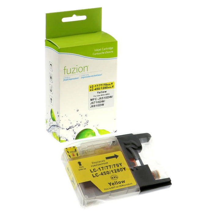 Yellow cartridge included in Fuzion LC79 CMYK Ink Set for MFC-J5910DW (4-Pack)