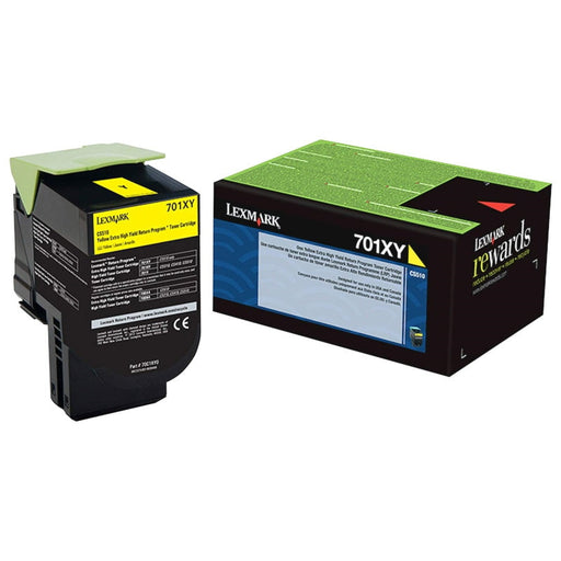 Lexmark 701XM Yellow Return Program Toner Cartridge, Extra High Yield (70C1XY0)