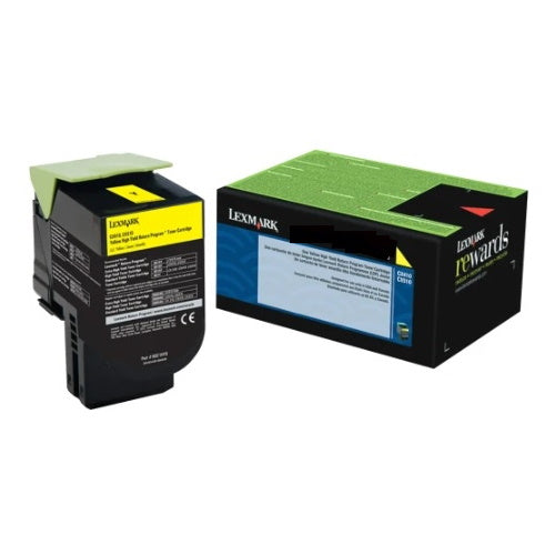 Lexmark 800S4 Yellow Toner Cartridge, Standard Yield (80C0S40)