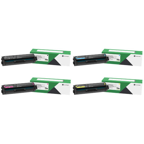 Lexmark C3210C0, C3210K0, C3210M0, C3210Y0 CMYK 4-Pack Colour Return Program Toner Cartridge Set for C3224, C3326, MC3224, MC3326