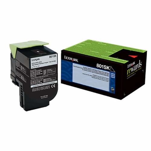 Lexmark 801SK Black Return Program Toner Cartridge, Standard Yield (80C1SK0)