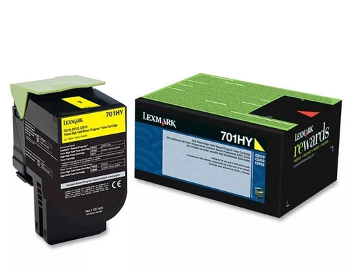 Lexmark 701HY Yellow Return Program Toner Cartridge, High Yield (70C1HY0)