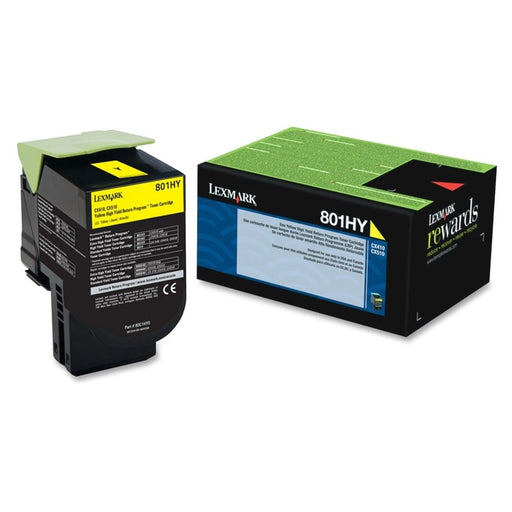Lexmark 801HY High Yield Return Program Yellow Toner Cartridge (80C1HY0)