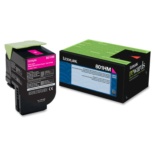Lexmark 801HY High Yield Return Program Magenta Toner Cartridge (80C1HM0)