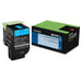 Lexmark 801HY High Yield Return Program Cyan Toner Cartridge (80C1HC0)