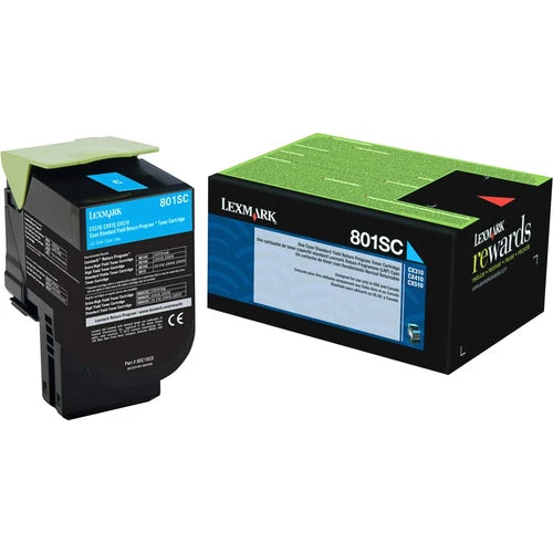 Lexmark 801SC Cyan Return Program Toner Cartridge (80C1SC0)