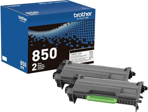 Brother TN850 High Yield Black Toner Cartridges - 2 Pack