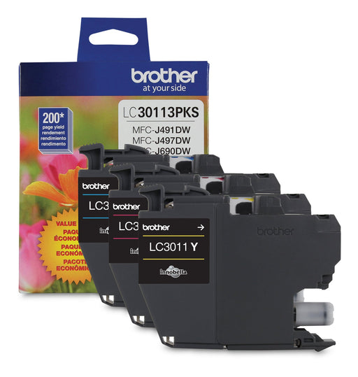 Brother LC30113PKS Colour Ink Cartridge, 3 Pack